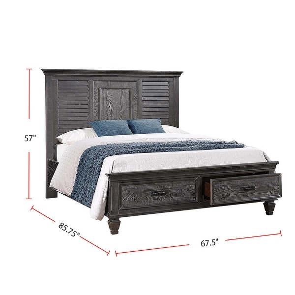 Wooden Storage Queen Storage Bedroom Set in Weathered Sage - - 36135784