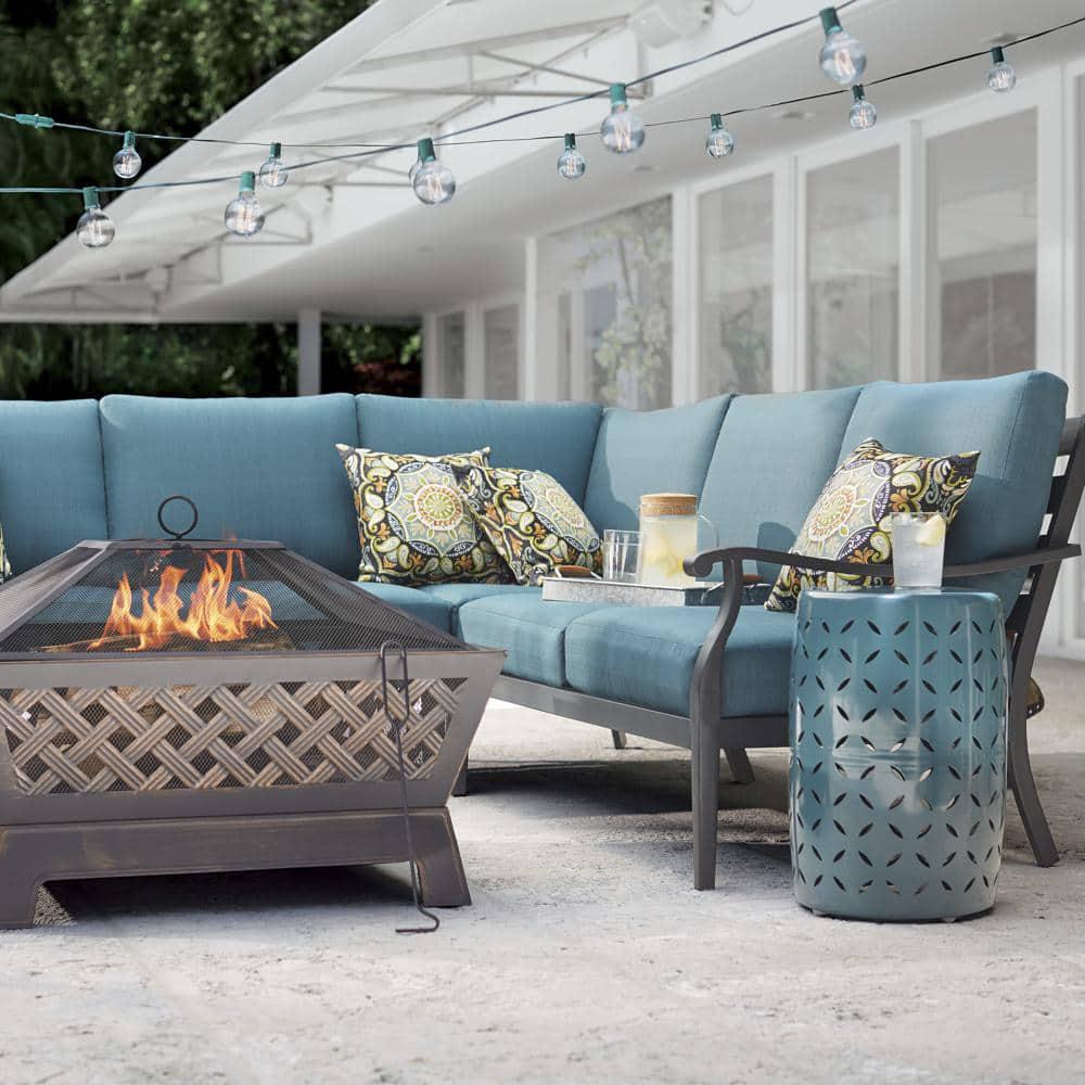 Hampton Bay Tipton 34 in Steel Deep Bowl Fire Pit in Oil Rubbed Bronze