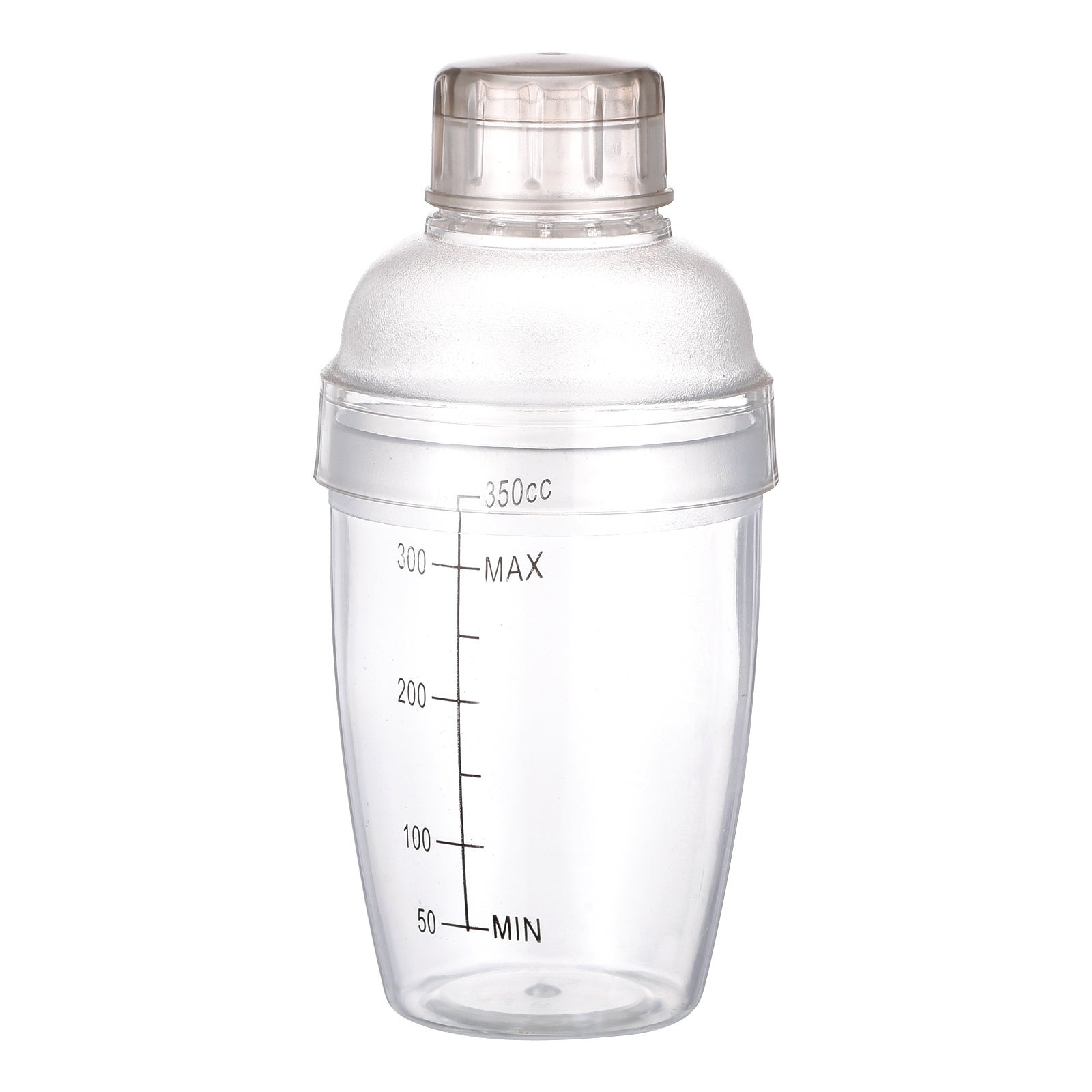 350ml Plastic Cocktail Shaker Cup Scale Wine Beverage Mixer Drink Tools - Transparent