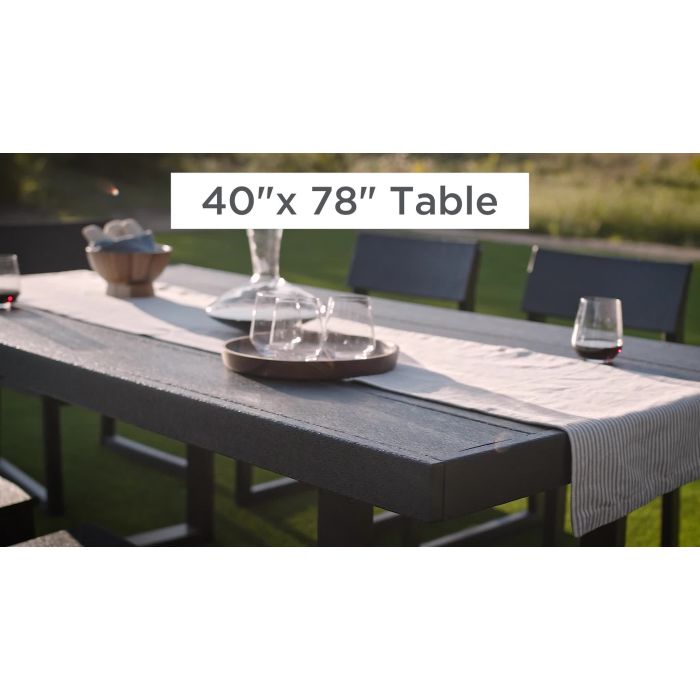 Polywood EDGE 7-Piece 78 Outdoor Dining Set Shown in Vintage Coffee - other colors available