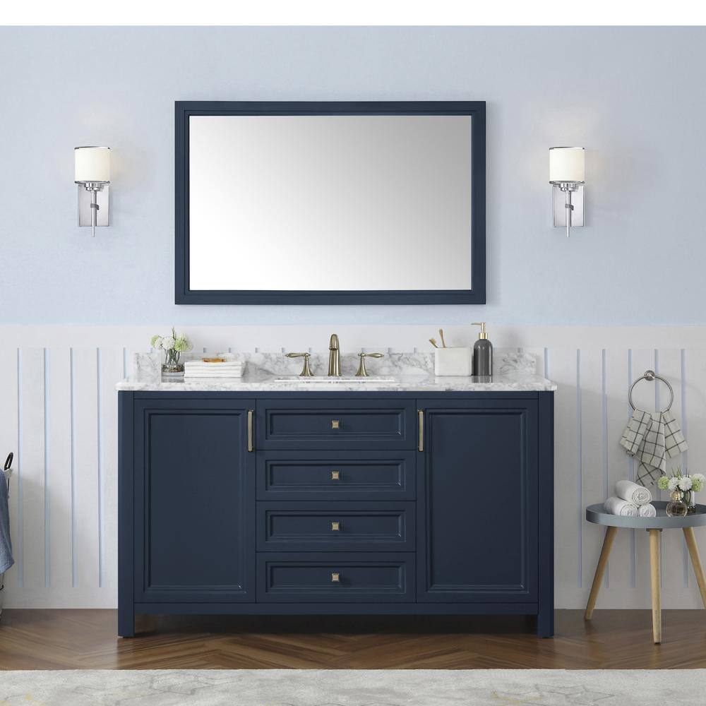 Home Decorators Collection Sandon 46 in. W x 30 in. H Framed Rectangular Bathroom Vanity Mirror in Midnight Blue Sandon MR-MB