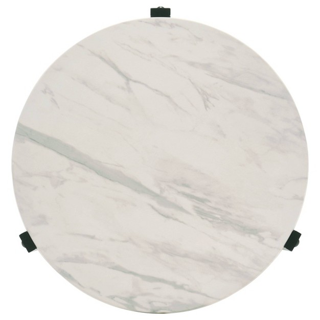 Tandi Round End Table With Faux Marble Top White black Coaster