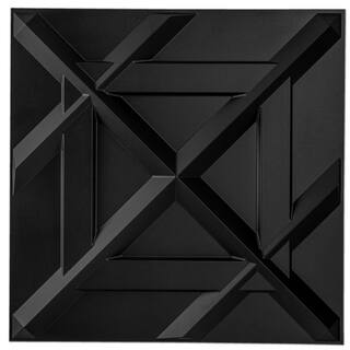 Art3dwallpanels 116 in. x 19.7 in. x 19.7 in. Black 3D PVC Wall Panel Decorative Wall Tile in (32 sq. ft.Box) A10hd054BK