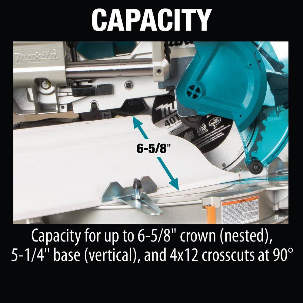 Makita 18V X2 (36V) LXT Brushless 10 in. Dual-Bevel Sliding Compound Miter Saw Kit (5.0Ah) with bonus Folding Miter Saw Stand XSL06PT-WST06