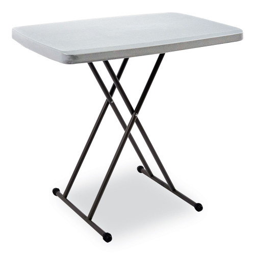 Iceberg IndestrucTable Classic Personal Folding Table， 30w x 20d x 25 to 28h， Charcoal (65491)