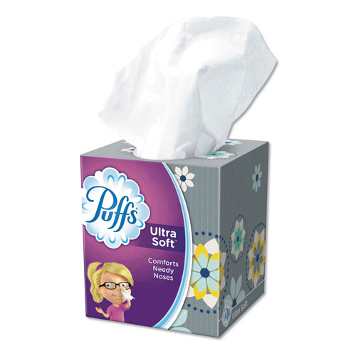 Procter and Gamble Puffs Ultra Soft Facial Tissue | White， 24 Cubes， 56 Sheets Per Cube， 1344 Sheets Total | PAG35038