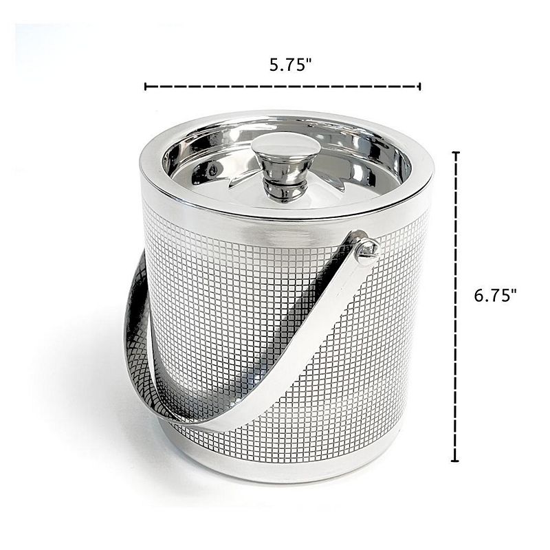 Etched Stainless Steel Double Wall Ice Bucket