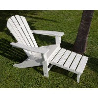 Polywood Outdoor Palm Coast Adirondack Chair With Hideaway Ottoman