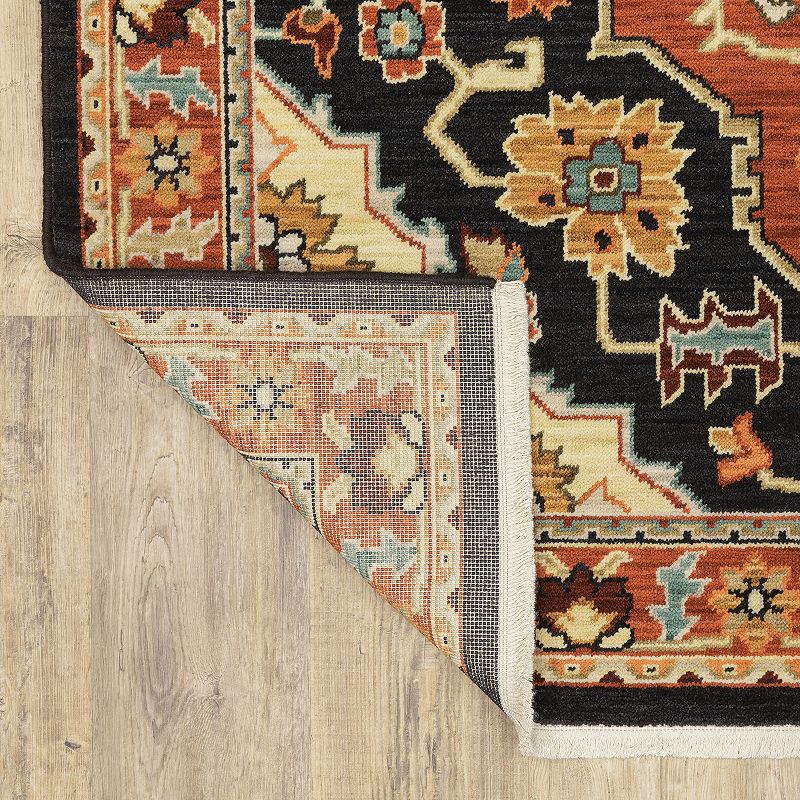 StyleHaven Linwood Floral Medallion Fringed Area Rug