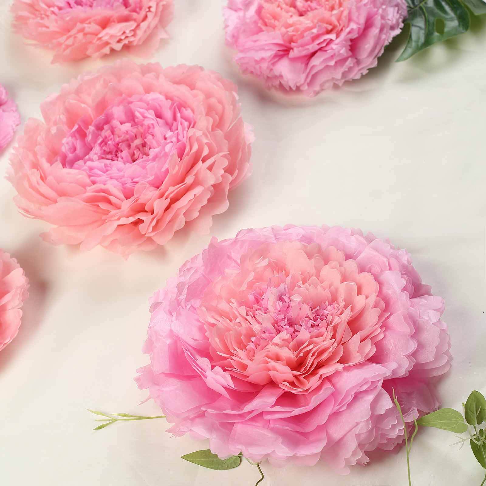 Set of 6 Blush Pink Carnation 3D Paper Flowers Wall Decor 7