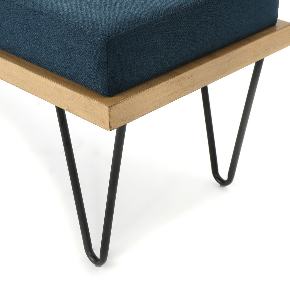 GDF Studio Elaina Industrial Modern Fabric Bench   Midcentury   Upholstered Benches   by GDFStudio  Houzz