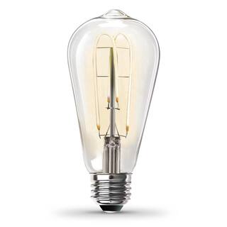 Feit Electric 40-Watt Equivalent ST19 DImmable M Shape Filament Clear Glass Vintage Edison LED Light Bulb Warm White (12-Pack) ST1940MCLLEDHDRP12