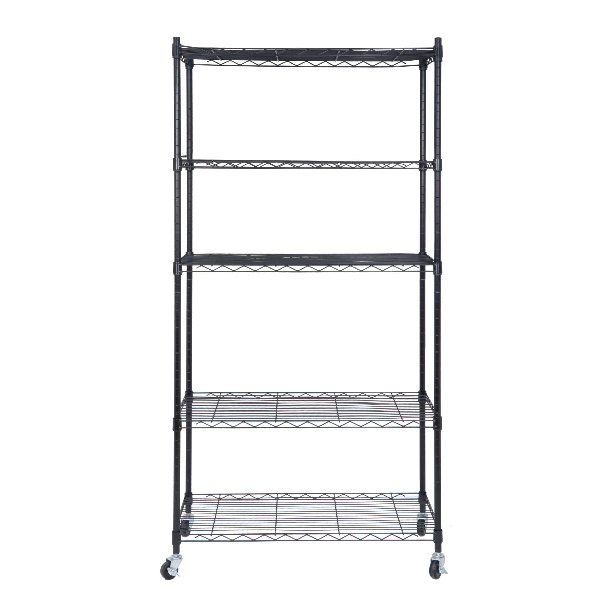 ZenSports 5-Tier Mobile Storage Rack 300LBS Steel Wire Shelving Unit W/Wheels for Kitchen Garage