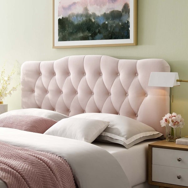 Carson Carrington Labbetorp Twin Diamond Tufted Velvet Headboard - - 28502190