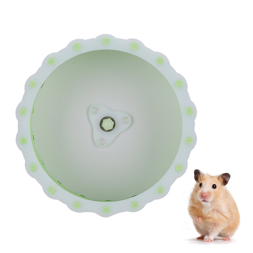 Wood-plastic Board 15cm/5.9in Hamster Toy， Hamster Wheel， Silent Yellow Squirrels Guinea Pigs For Hamster Totoro Green