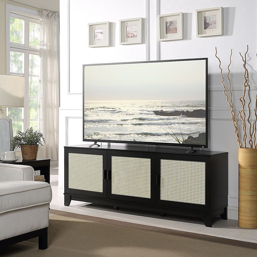 Manhattan Comfort Sheridan 62.99 In. Modern Cane Media Cabinet Console