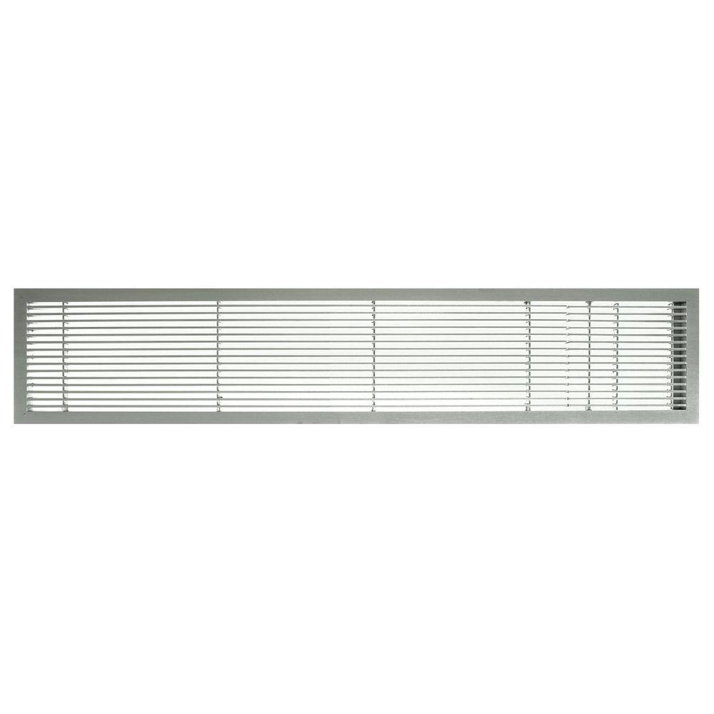 Architectural Grille AG10 Series 6 in. x 42 in. Solid Aluminum Fixed Bar SupplyReturn Air Vent Grille Brushed Satin with Door 100064211