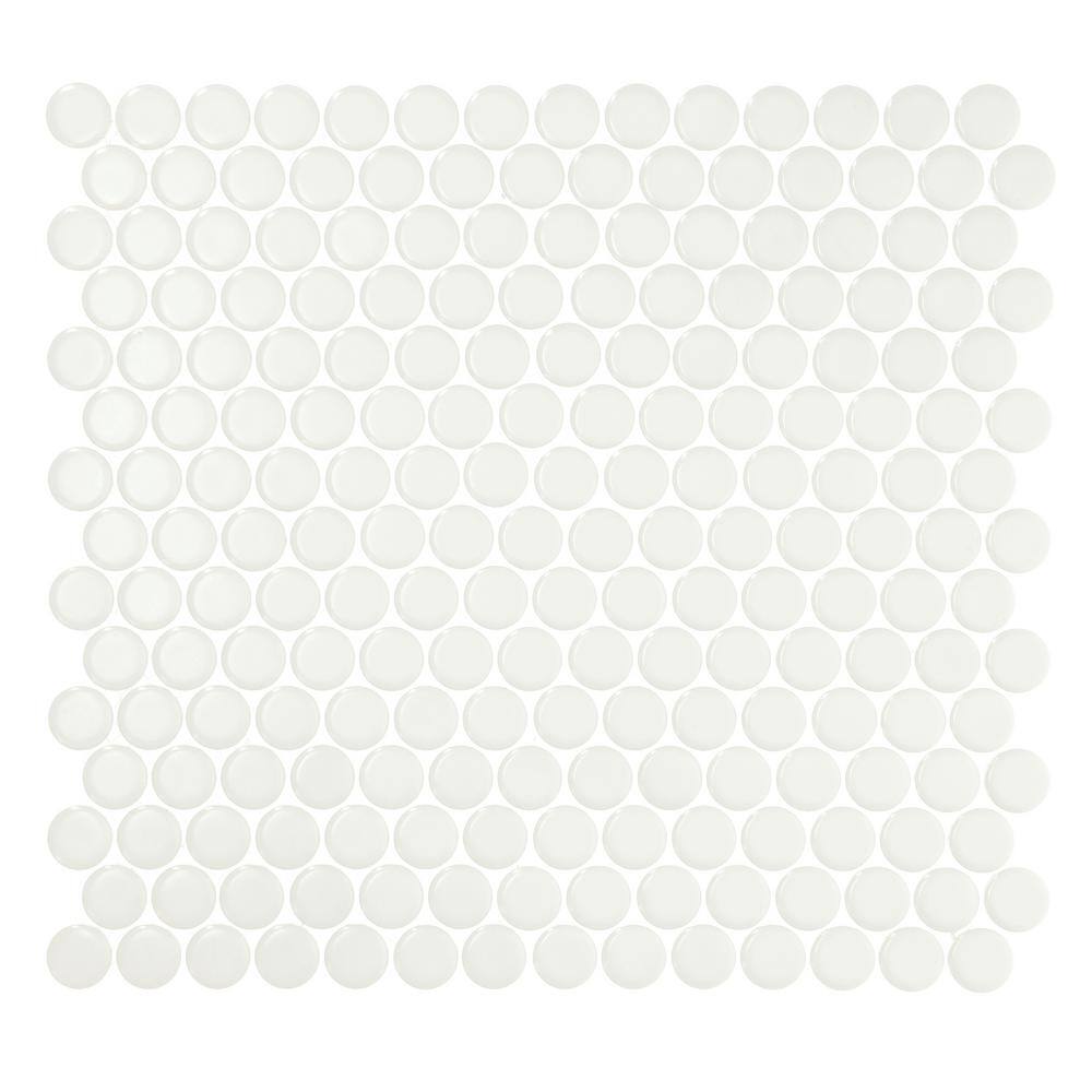 Daltile Restore Satin White 10 in. x 11 in. Glazed Ceramic Penny Round Mosaic Tile (0.83 sq. ft.Piece) RE19PNYRDHD1P