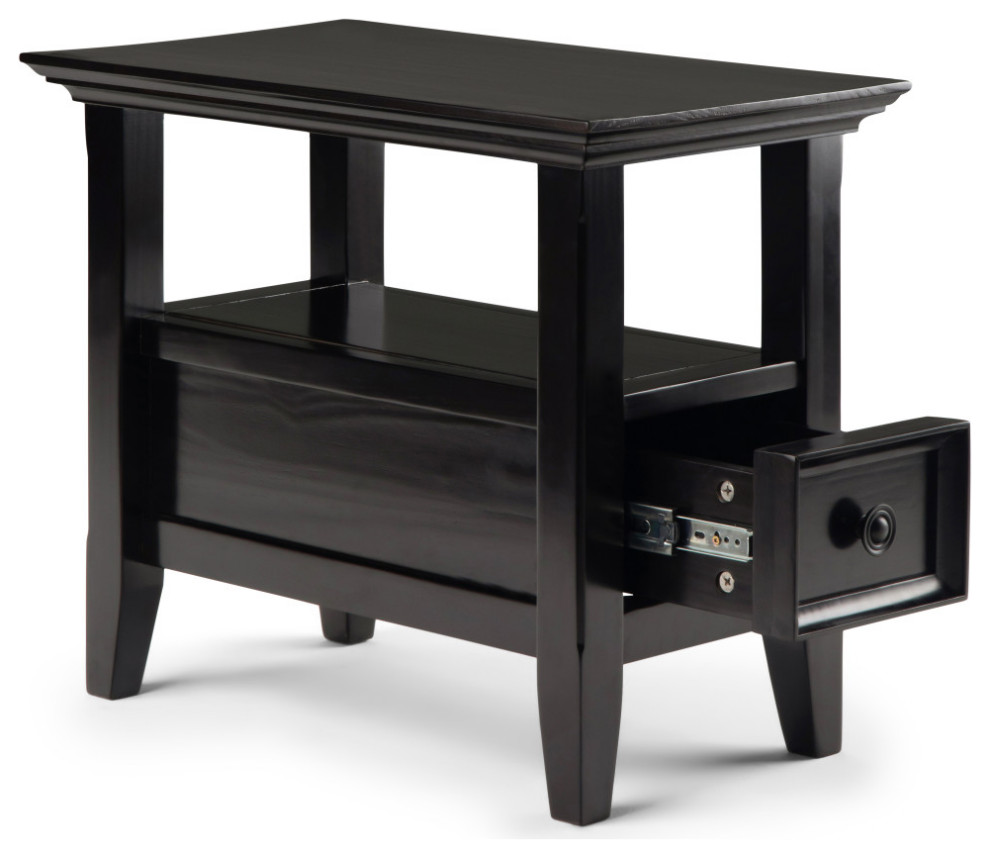 Amherst Solid Wood Narrow Side Table  Hickory Brown   Transitional   Side Tables And End Tables   by Simpli Home Ltd.  Houzz