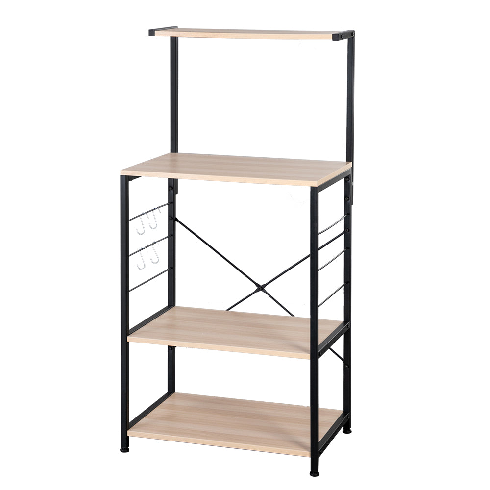 Wooden Kitchen Shelf ， Baker's Rack 4 Tier Shelves Brown Color