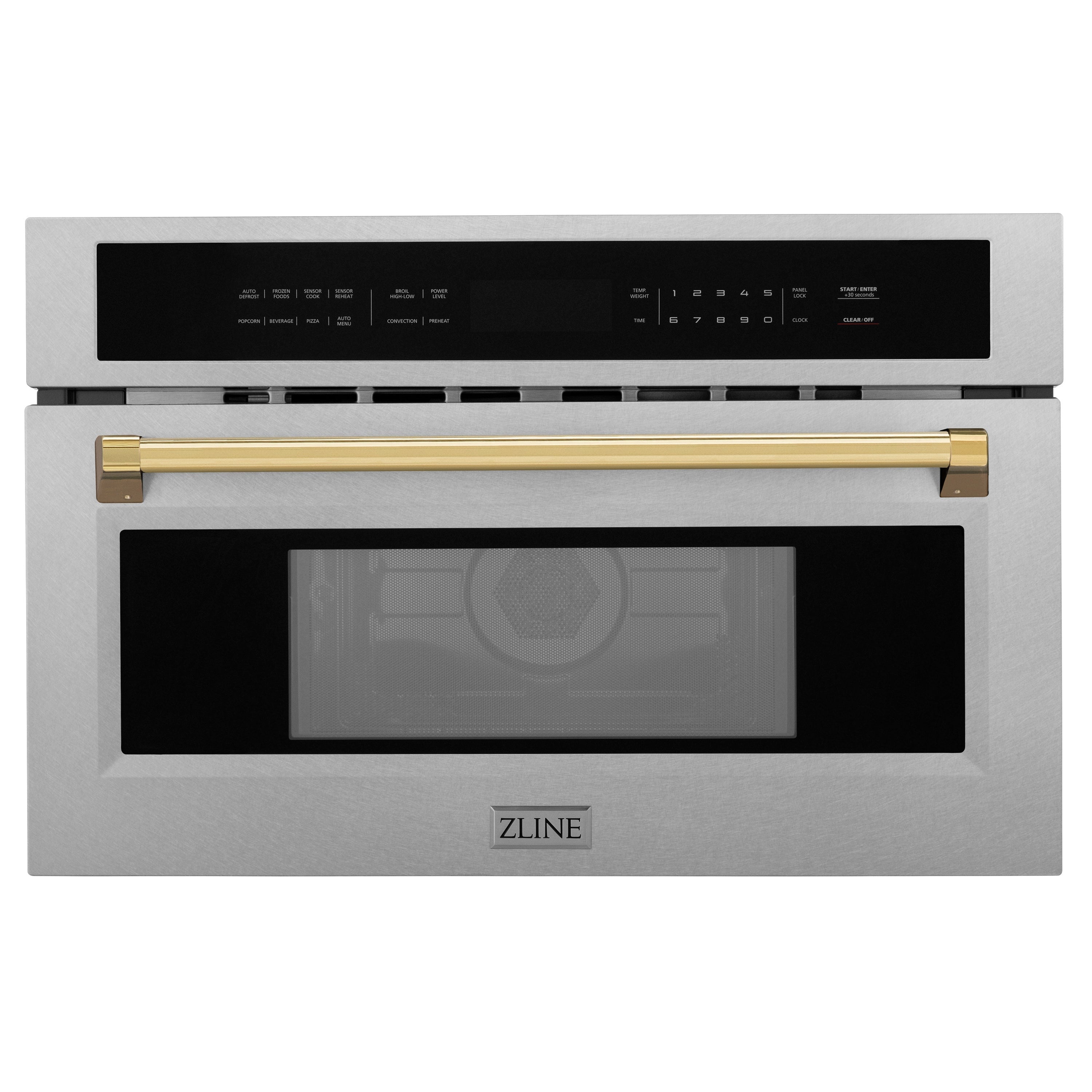 ZLINE 30” 1.6 cu ft. Built-in Convection Microwave Oven in Fingerprint Resistant Stainless Steel and Gold Accents