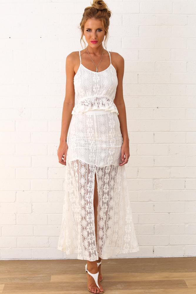 Little Miss Maxi Skirt White