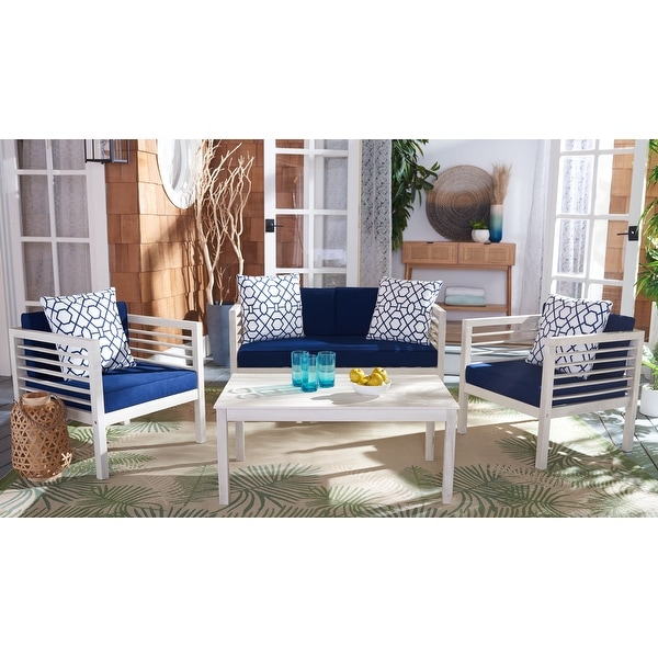 SAFAVIEH Outdoor Living Alda 4piece Set with Accent Pillows