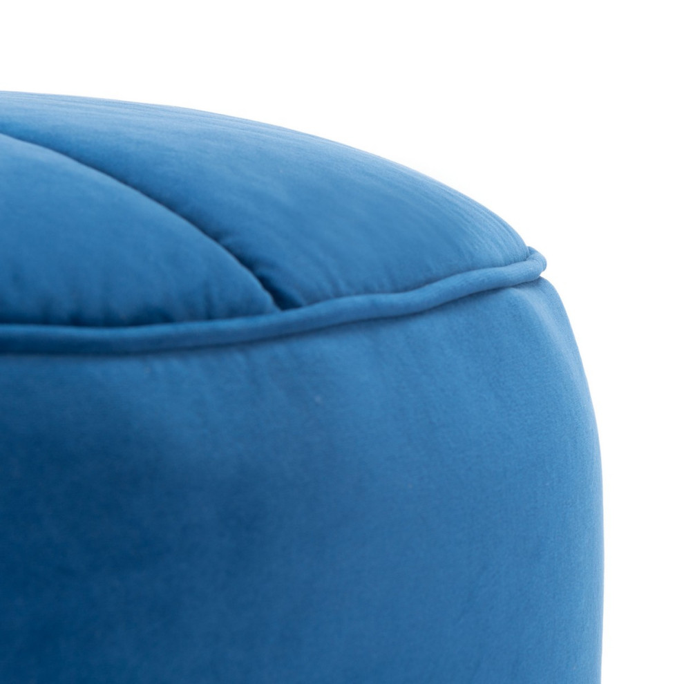 Siam Round Ottoman Navy   Contemporary   Footstools And Ottomans   by Peachtree Fine Furniture  Houzz