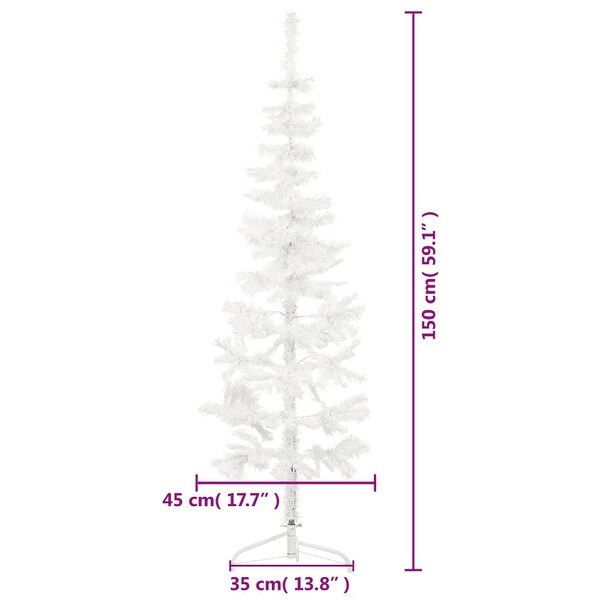 vidaXL Christmas Tree Decoration Slim Artificial Half Xmas Tree with Stand