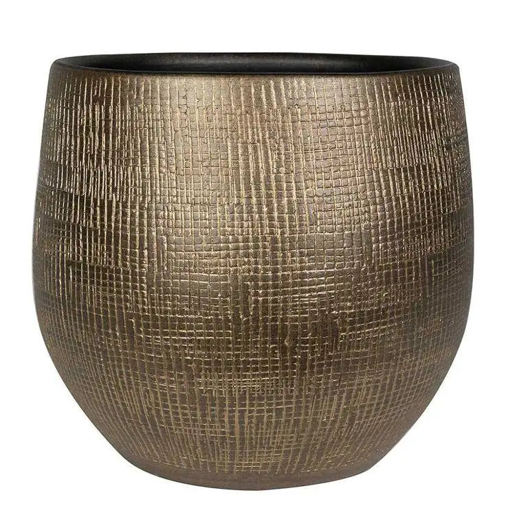 Classic Gold Finishing Metal Planter Home Indoor Outdoor Garden Usage Customized Size Metal Planter