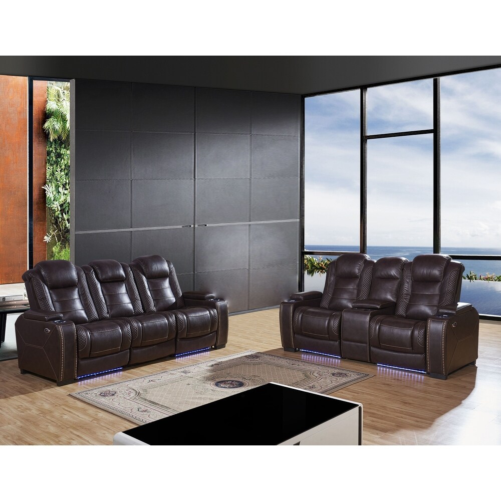 Contempo Collection Leather Reclining Sofa and Loveseat