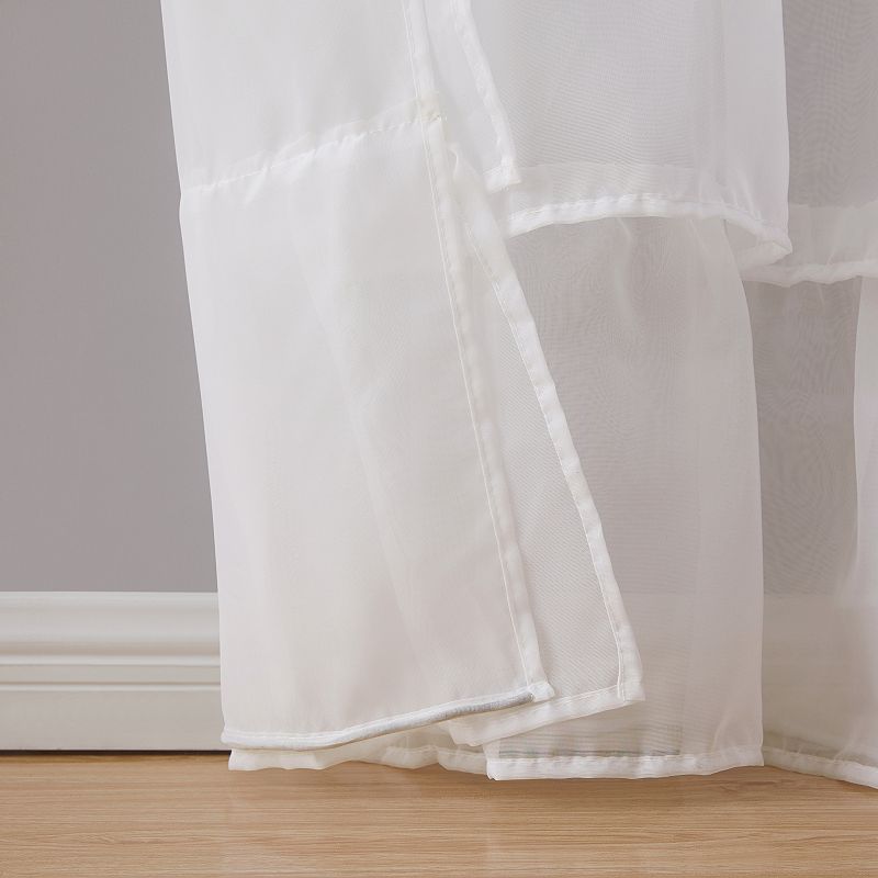 VCNY Home Vian Sheer Ruffle Rod Pocket Window Curtain Set