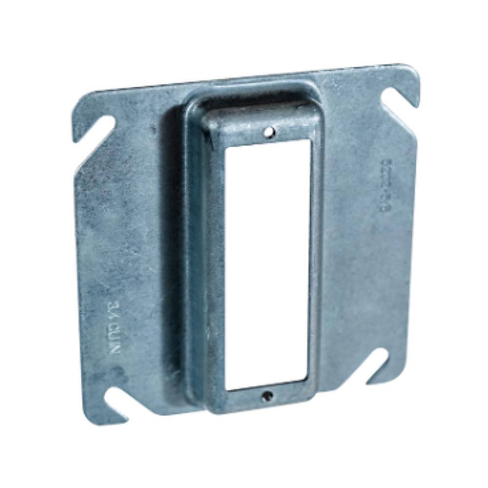 Southwire 4 in. W Steel Metallic Square Cover Raised 58 in. Open with Ears 2-34 in. OC (1-Pack) 52C3-58-UPC