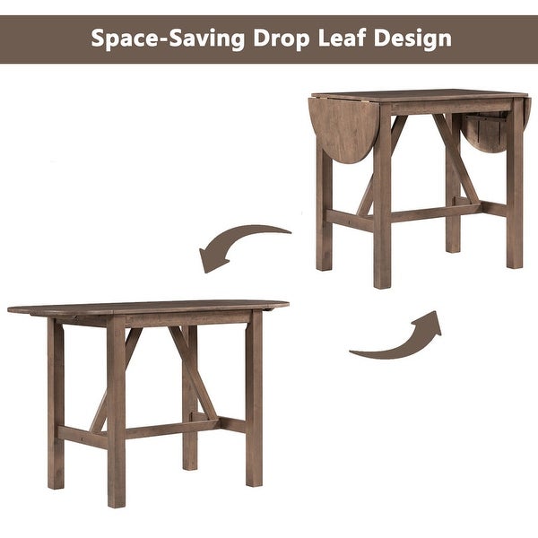 Wood Drop Leaf Counter Height Dining Table for Small Place