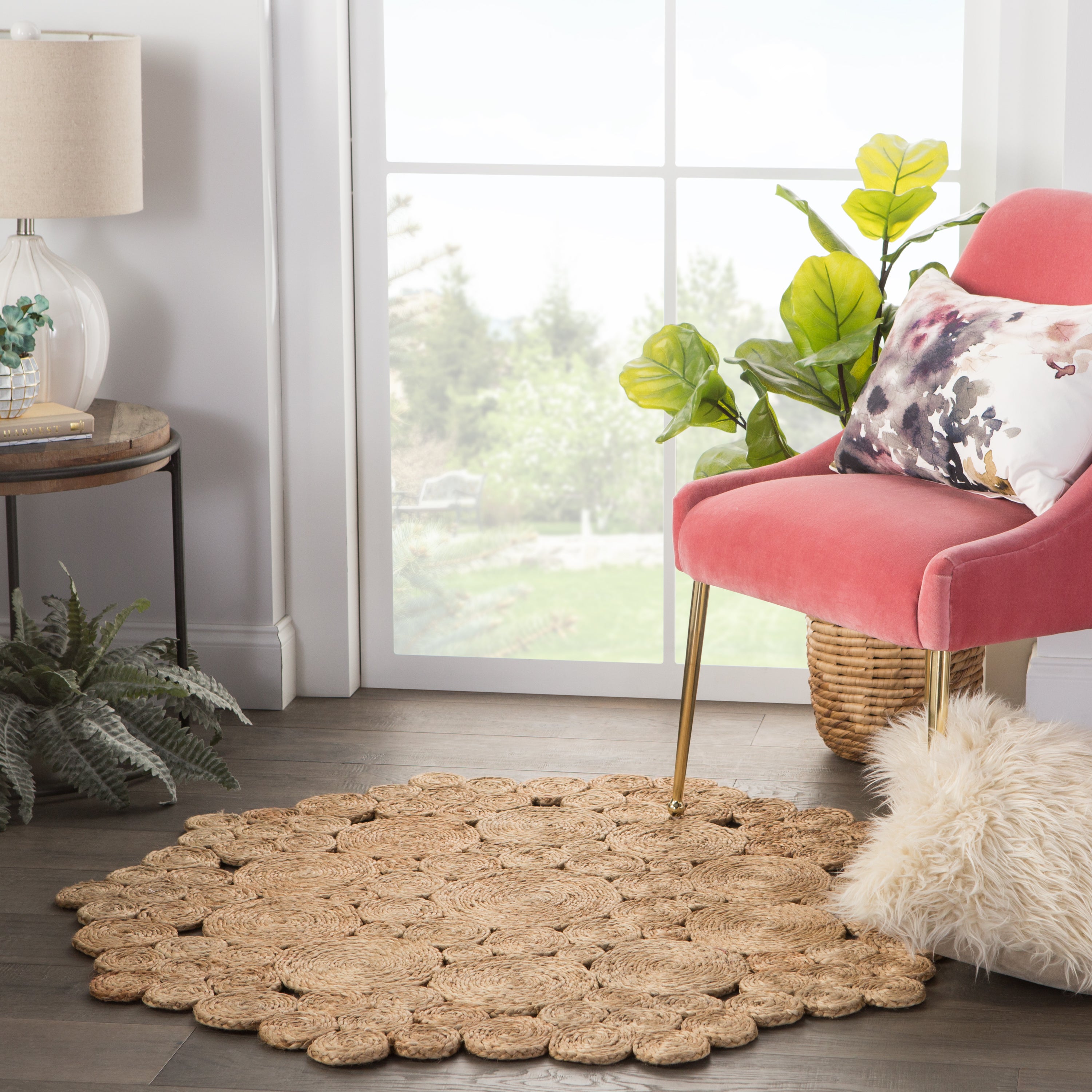 Marigold Natural Dots Beige Area Rug