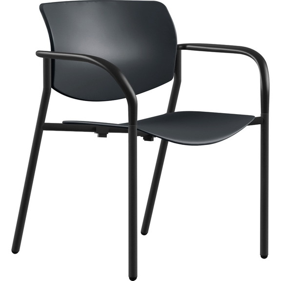 Lorell Stack Chairs with Plastic Seat  ampBack  ...