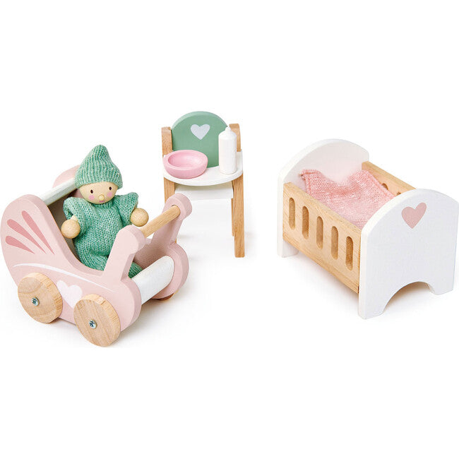 Dolls House Wooden Nursery Set by Tender Leaf Toys