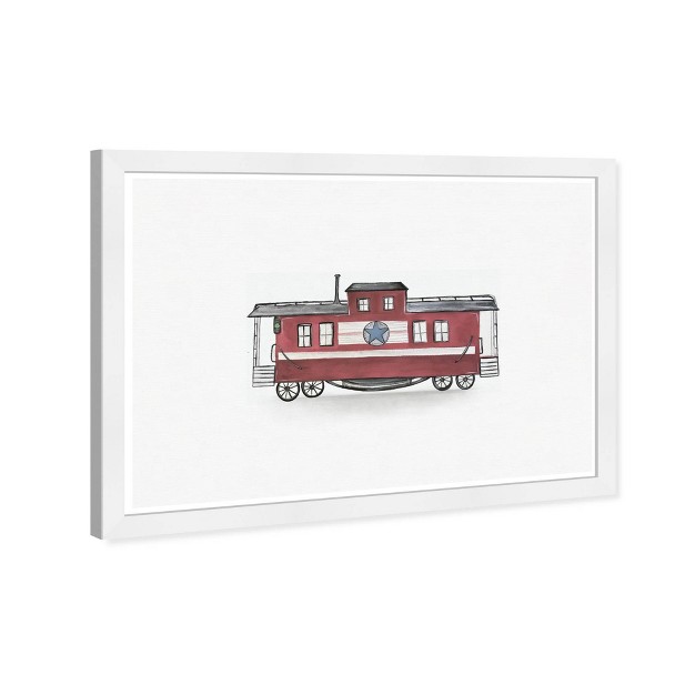 X 15 quot Red Train Transportation Framed Art Print Wynwood Studio