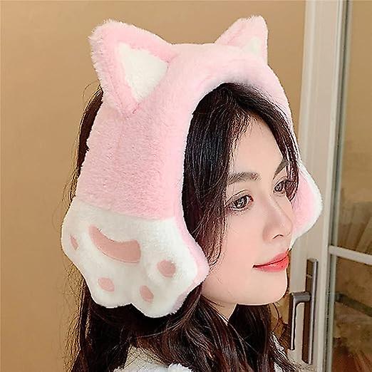 Ear Muffs For Women Winter Outdoors Furry Cute Cat Ear Warmers Teen Girls Soft Warm Faux Fur Earmuff