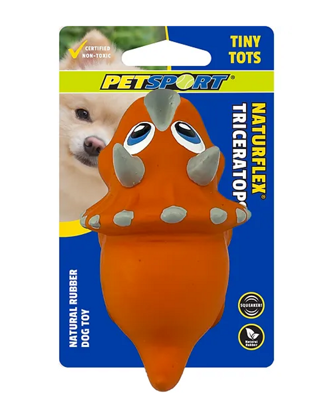 PetSport Naturflex Tiny Tots Triceratops Dog Toy