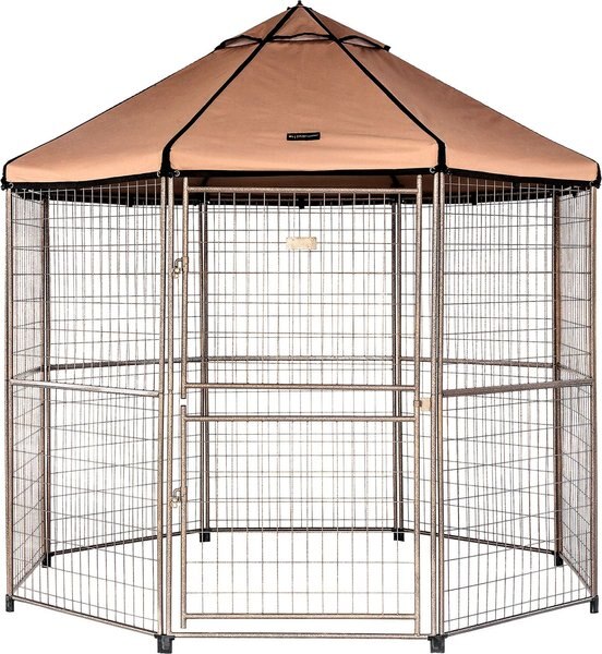 Win World Pet Gazebo Dog Kennel， Earth Taupe， 8-ft