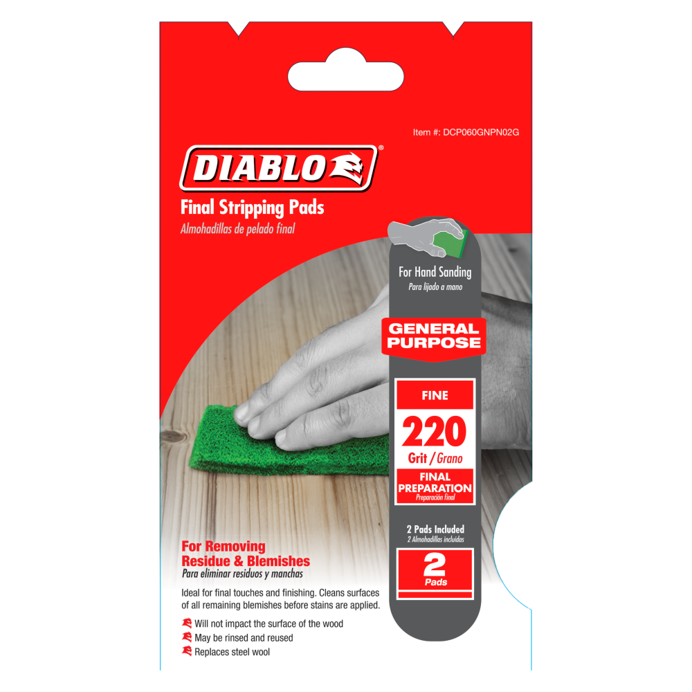 Diablo Tools Final Stripping Pads 220 Grit 2pk