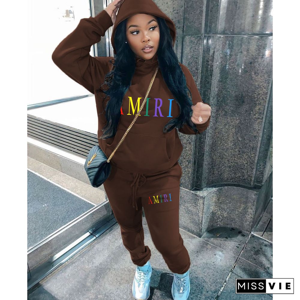 Fleece Hoodies Pullover Sweatshirts Jogger Pants Suit