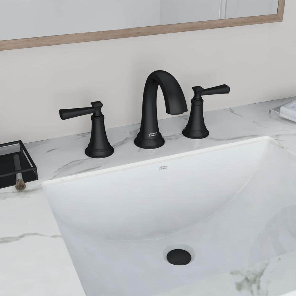 American Standard Rumson 8 in Widespread DoubleHandle Bathroom Faucet in Matte Black