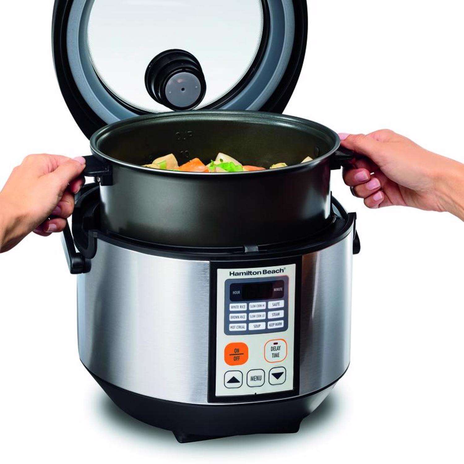 Hamilton Beach 4.5 qt Silver Stainless Steel Programmable Multi-Cooker