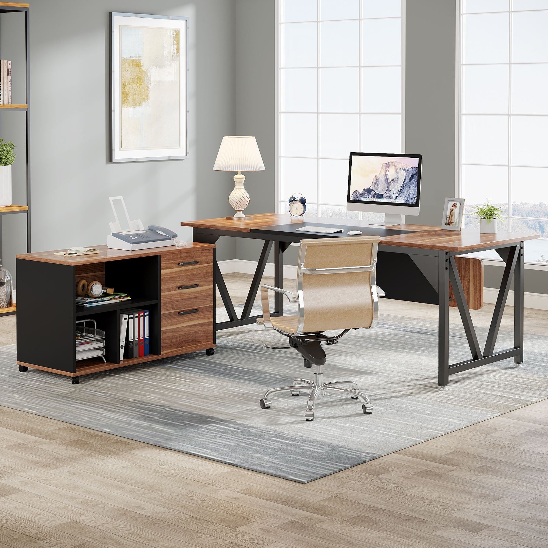 Large L-Shaped Desk, 70.8