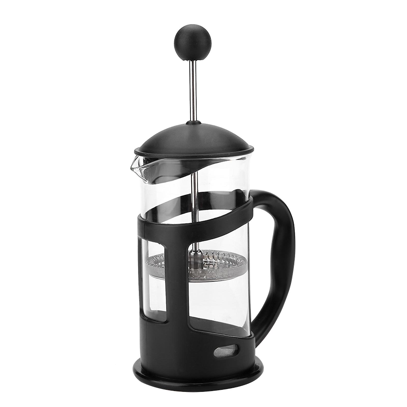 Portable Stainless Steel Glass Cafetiere French Press Maker Home Office Tea Coffee Pot(350mL)