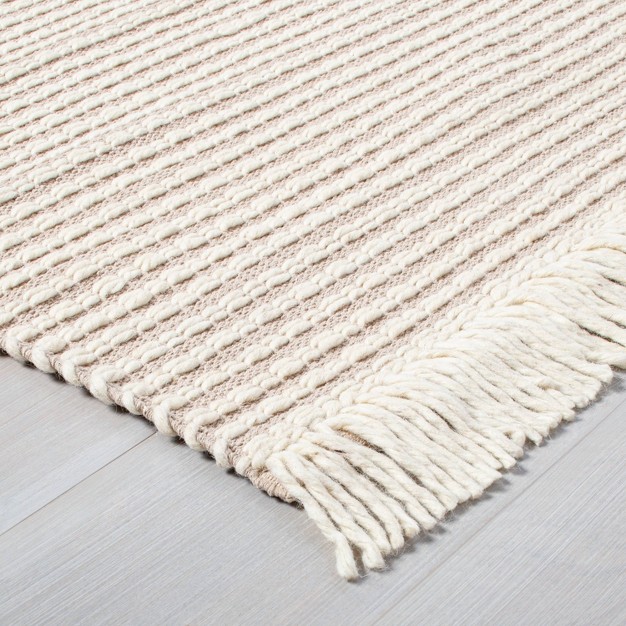 Textured Stripe Area Rug With Magnolia