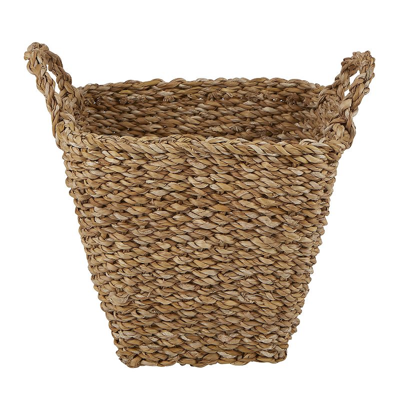 Set Of 3 Brown And Beige Square Basket With Handles  13