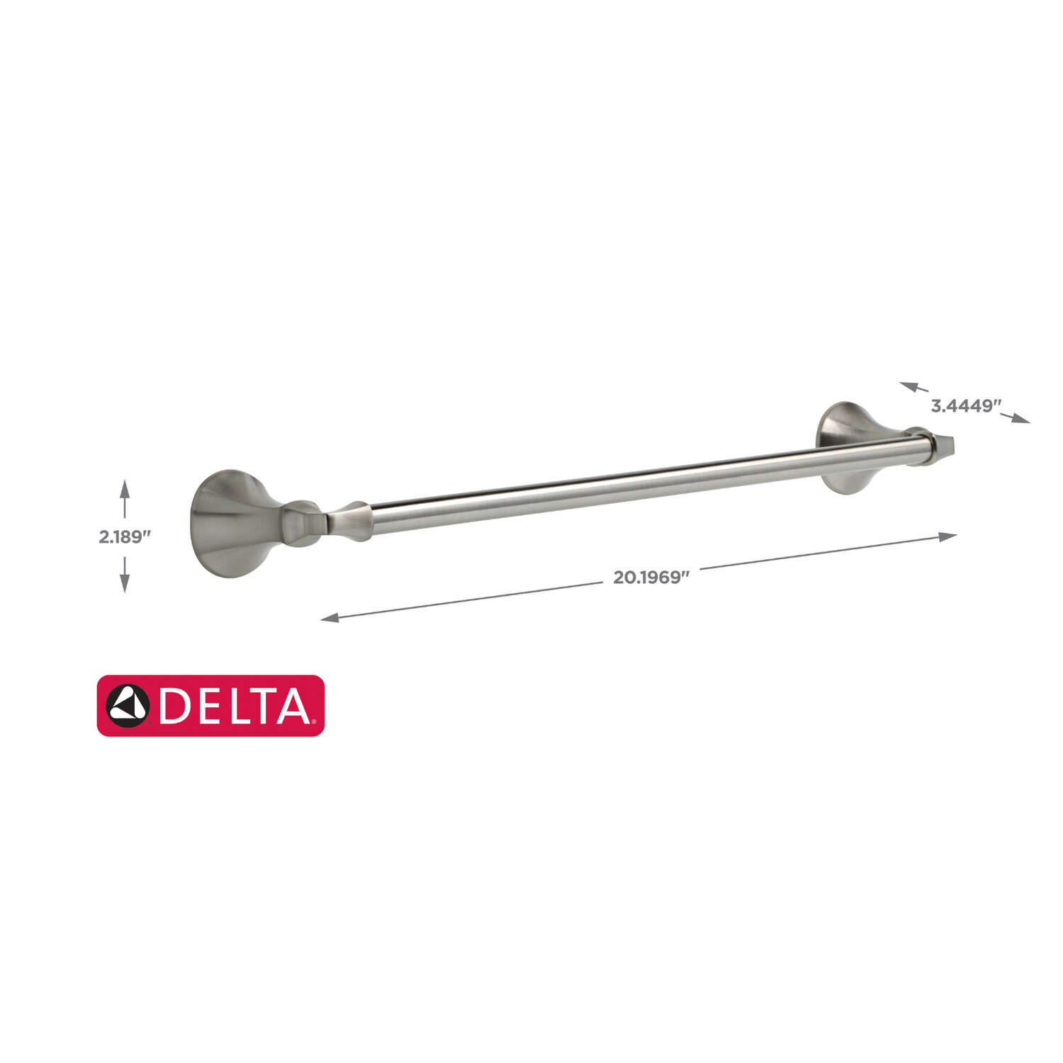 Delta Mandara Brushed Nickel Towel Bar 18 in. L Die Cast Zinc